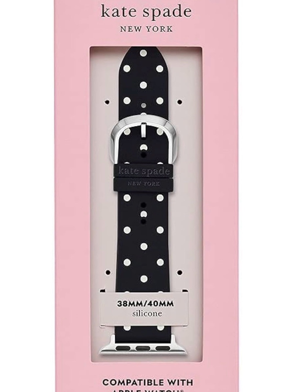 kate spade Black and White Polka Dot Silicone Watch Band